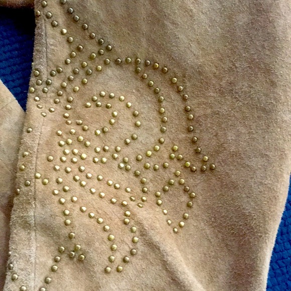 NWT suede MEDIUM ladies jacket lined two pockets Bren studs - Picture 5 of 7